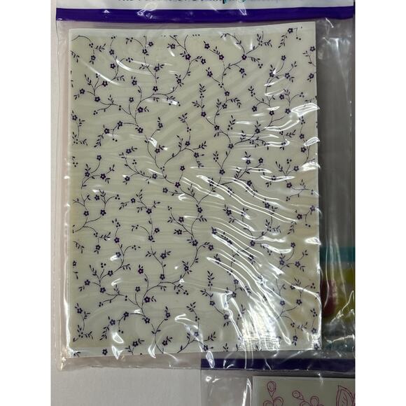 3 Large Cling Mount Stamps Floral Vine 5.5x4.25" NEW Scrapbooking Stamping - Picture 2 of 5